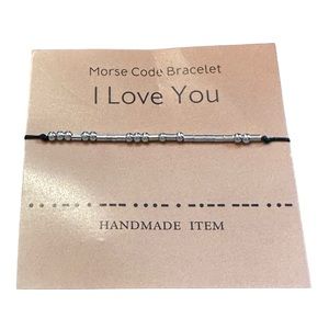 Handmade Morse Code I LOVE YOU Adjustable Bracelet
